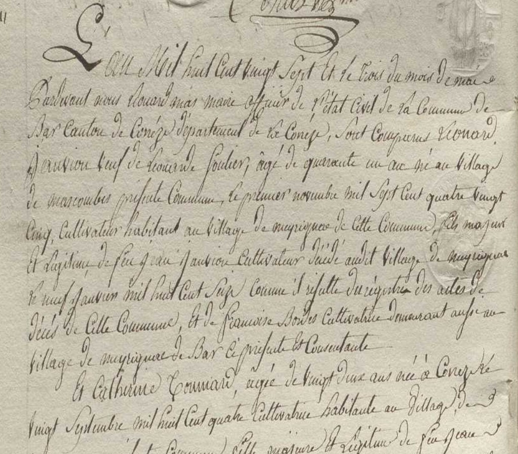 Mariage Jauvion Leonard - Tommard Leonarde 03_05_1827 -1.jpg
